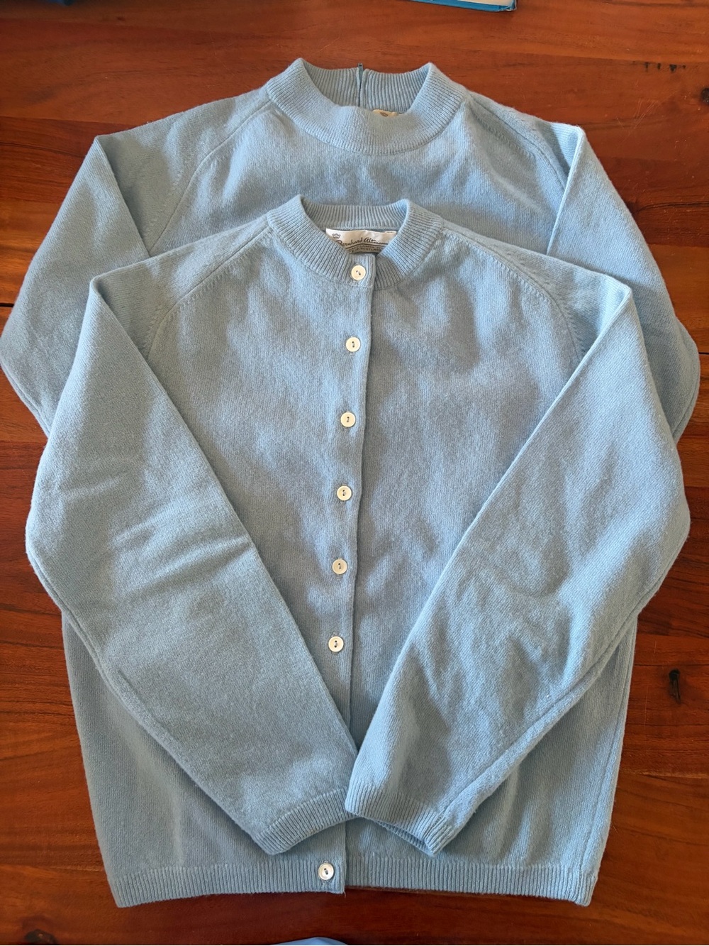 Light Blue Bernhard Altmann Wool Sweater and Cardigan Set